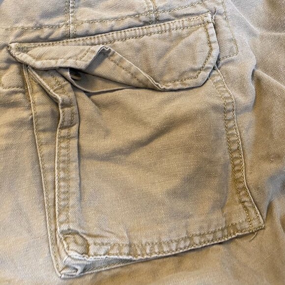 Gap Women's Pants XL Beige Casual Cotton Drawstring Pants Relaxed Fit Button Up - Picture 7 of 12